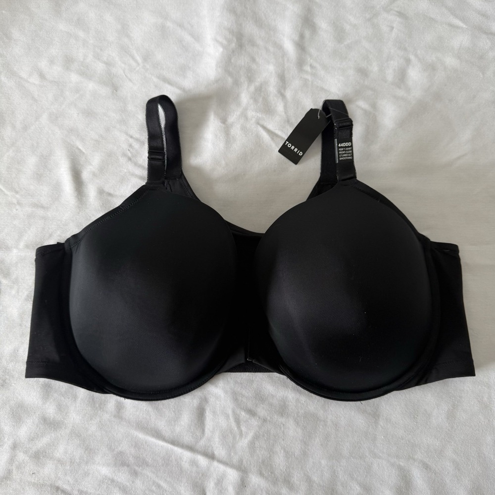 Torrid Bra 44DDD T-Shirt Lightly Lined Ultimate Smoothing Black Full Coverage